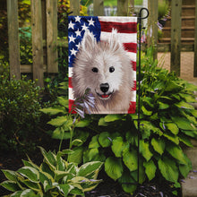 Load image into Gallery viewer, Samoyed Dog American Flag Garden Flag - Outdoor Decorative Yard Flag CK6687GF