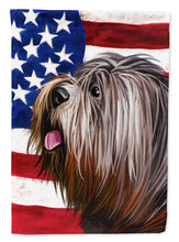 Load image into Gallery viewer, Schapendoes  American Flag Garden Flag - Outdoor Decorative Yard Flag CK6690GF