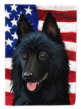 Load image into Gallery viewer, Schipperke Dog American Flag Garden Flag - Outdoor Decorative Yard Flag CK6692GF