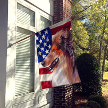 Load image into Gallery viewer, Scotch Collie Dog American Flag Flag Canvas House Size CK6694CHF