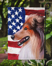 Load image into Gallery viewer, Scotch Collie Dog American Flag Garden Flag - Outdoor Decorative Yard Flag CK6694GF