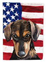 Load image into Gallery viewer, Serbian Hound Dog American Flag Garden Flag - Outdoor Decorative Yard Flag CK6699GF