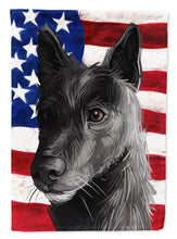 Load image into Gallery viewer, Seskar Seal Dog American Flag Flag Canvas House Size CK6701CHF