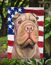Load image into Gallery viewer, Shar Pei Dog American Flag Garden Flag - Outdoor Decorative Yard Flag CK6702GF