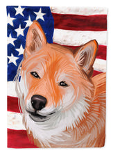 Load image into Gallery viewer, Shiba Inu Dog American Flag Flag Canvas House Size CK6704CHF