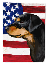 Load image into Gallery viewer, Smaland Hound Dog American Flag Flag Canvas House Size CK6714CHF