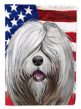 Load image into Gallery viewer, South Russian Ovcharka Dog American Flag Flag Canvas House Size CK6716CHF