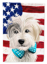 Load image into Gallery viewer, Sporting Lucas Terrier American Flag Flag Canvas House Size CK6721CHF