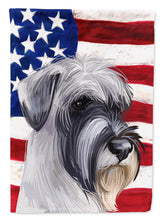 Load image into Gallery viewer, Standard Schnauzer White American Flag Flag Canvas House Size CK6726CHF