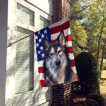 Load image into Gallery viewer, Tamaskan Dog American Flag Flag Canvas House Size CK6734CHF