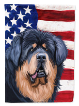 Load image into Gallery viewer, Tibetan Mastiff American Flag Flag Canvas House Size CK6739CHF