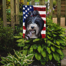 Load image into Gallery viewer, Tibetan Terrier American Flag Garden Flag - Outdoor Decorative Yard Flag CK6740GF