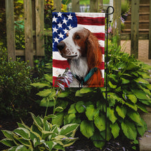 Load image into Gallery viewer, Welsh Springer Spaniel American Flag Garden Flag - Outdoor Decorative Yard Flag CK6753GF
