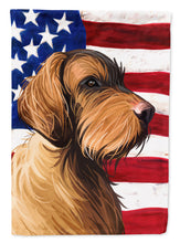 Load image into Gallery viewer, Wirehaired Vizsla American Flag Garden Flag - Outdoor Decorative Yard Flag CK6758GF