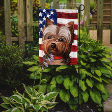 Load image into Gallery viewer, Yorkshire Terrier American Flag Garden Flag - Outdoor Decorative Yard Flag CK6760GF
