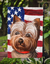Load image into Gallery viewer, Yorkshire Terrier American Flag Garden Flag - Outdoor Decorative Yard Flag CK6760GF