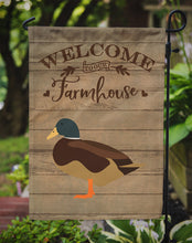 Load image into Gallery viewer, Silver Bantam Duck Welcome Garden Flag – Decorative Outdoor Yard Flag CK6811GF