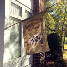 Load image into Gallery viewer, Mini Miniature Pig Welcome Flag Canvas House Size CK6879CHF