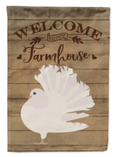 Load image into Gallery viewer, Silver Fantail Pigeon Welcome Flag Canvas House Size CK6894CHF