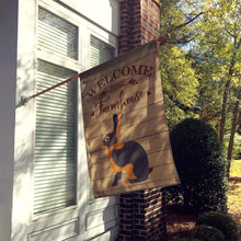 Load image into Gallery viewer, Tan Rabbit Welcome Flag Canvas House Size CK6907CHF