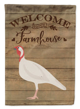 Load image into Gallery viewer, Beltsville Small White Turkey Hen Welcome Garden Flag – Decorative Outdoor Yard Flag CK6933GF