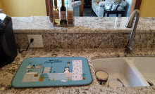 Load image into Gallery viewer, West Siberian Laika Spitz in Bathtub Dish Drying Mat – Absorbent, Artistic Kitchen Essentials CK7447DDM