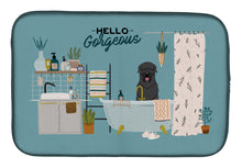 Load image into Gallery viewer, Black Russian Terrier in Bathtub Dish Drying Mat – Absorbent, Artistic Kitchen Essentials CK7448DDM