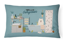 Load image into Gallery viewer, Samoyed in Bathtub Canvas Fabric Decorative Pillow CK7452PW1216