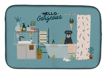 Load image into Gallery viewer, Black Grey Standard Schnauzer in Bathtub Dish Drying Mat – Absorbent, Artistic Kitchen Essentials CK7456DDM
