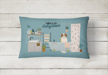 Load image into Gallery viewer, Saint Bernard in Bathtub Canvas Fabric Decorative Pillow CK7457PW1216