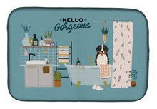 Load image into Gallery viewer, Bernese Mountain Dog in Bathtub Dish Drying Mat – Absorbent, Artistic Kitchen Essentials CK7458DDM