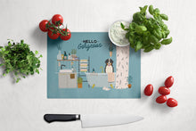 Load image into Gallery viewer, Bernese Mountain Dog in Bathtub Glass Cutting Boards – Durable, Decorative Kitchen Art Large CK7458LCB