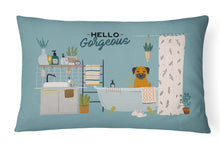 Load image into Gallery viewer, Border Terrier in Bathtub Canvas Fabric Decorative Pillow CK7461PW1216