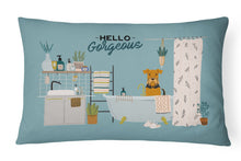 Load image into Gallery viewer, Airedale in Bathtub Canvas Fabric Decorative Pillow CK7463PW1216