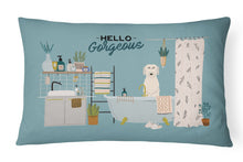 Load image into Gallery viewer, Irish Wolfhound in Bathtub Canvas Fabric Decorative Pillow CK7487PW1216