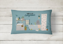 Load image into Gallery viewer, Silver Poodle in Bathtub Canvas Fabric Decorative Pillow CK7490PW1216