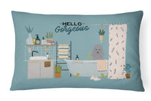 Load image into Gallery viewer, Silver Poodle in Bathtub Canvas Fabric Decorative Pillow CK7490PW1216