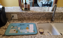 Load image into Gallery viewer, Tan Poodle in Bathtub Dish Drying Mat – Absorbent, Artistic Kitchen Essentials CK7491DDM