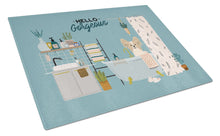 Load image into Gallery viewer, Sable White Papillon in Bathtub Glass Cutting Boards – Durable, Decorative Kitchen Art Large CK7499LCB