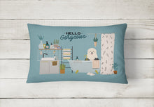Load image into Gallery viewer, Old English Sheepdog in Bathtub Canvas Fabric Decorative Pillow CK7518PW1216