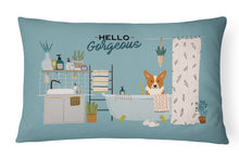 Load image into Gallery viewer, Corgi in Bathtub Canvas Fabric Decorative Pillow CK7522PW1216