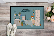 Load image into Gallery viewer, Wire Fox Terrier in Bathtub Doormat - 18x27 Decorative Floor Mat – Indoor/Outdoor Rug with Artistic Flair CK7523MAT