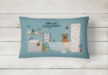 Load image into Gallery viewer, Chinese Chongqing Dog in Bathtub Canvas Fabric Decorative Pillow CK7533PW1216