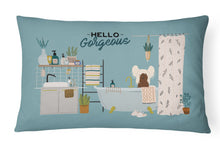 Load image into Gallery viewer, Cream Chinese Crested in Bathtub Canvas Fabric Decorative Pillow CK7535PW1216