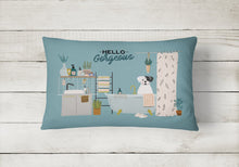 Load image into Gallery viewer, White Boxer in Bathtub Canvas Fabric Decorative Pillow CK7536PW1216
