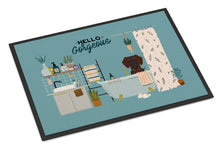Load image into Gallery viewer, Chocolate Wire Haired Dachshund in Bathtub Doormat - 24x36 Decorative Floor Mat – Indoor/Outdoor Rug with Artistic Flair CK7551JMAT