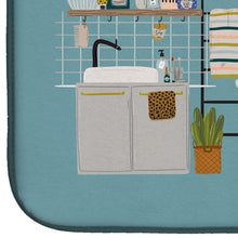 Load image into Gallery viewer, Black Tan Dachshund in Bathtub Dish Drying Mat – Absorbent, Artistic Kitchen Essentials CK7554DDM