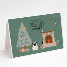 Load image into Gallery viewer, Cream Pug Christmas Everyone Greeting Cards -  Blank Note Cards – 8-Pack of Artist-Designed Cards with Envelopes