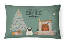 Load image into Gallery viewer, Cream Pug Christmas Everyone Canvas Fabric Decorative Pillow CK7567PW1216