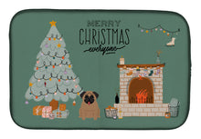 Load image into Gallery viewer, Brown Pug Christmas Everyone Dish Drying Mat – Absorbent, Artistic Kitchen Essentials CK7568DDM